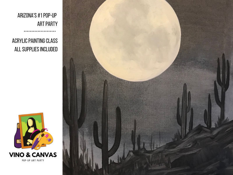 Full Moon Rising Acrylic Painting Class