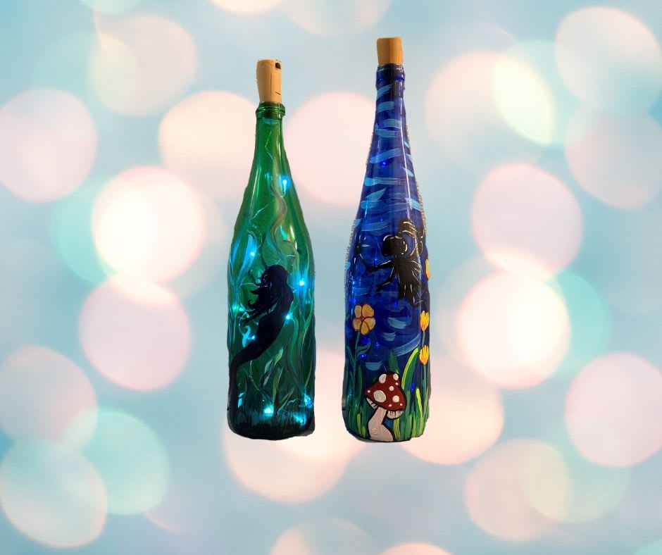 Wine Bottle Painting Wine Glass Painting