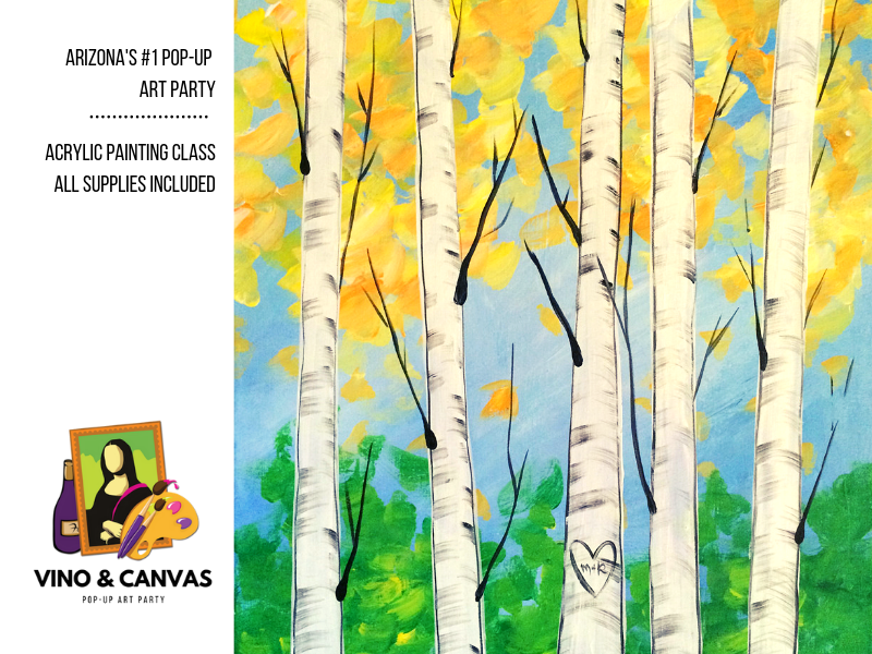 Birch Trees Acrylic Painting Class