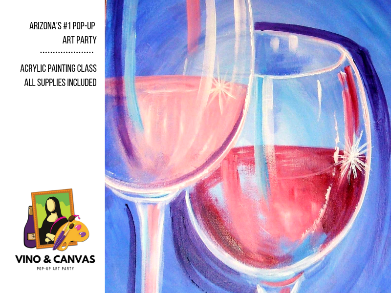 Blush Red Acrylic Painting Class