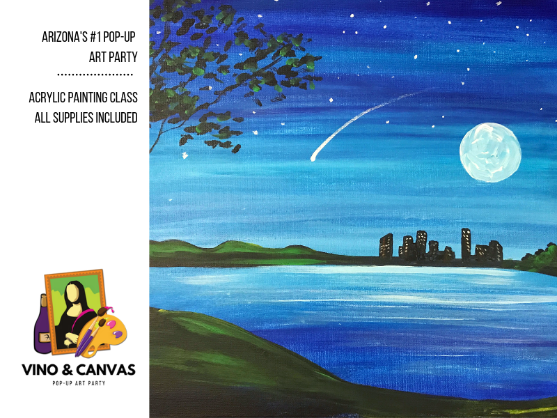 Over The Moon Acrylic Painting Class