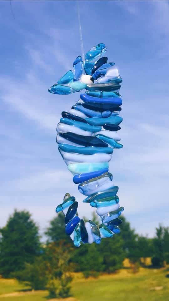 Family Glass Fusing Seahorse Photo
