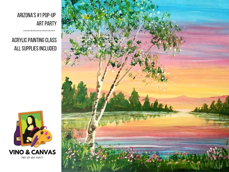 Sunset Pond Acrylic Painting Class