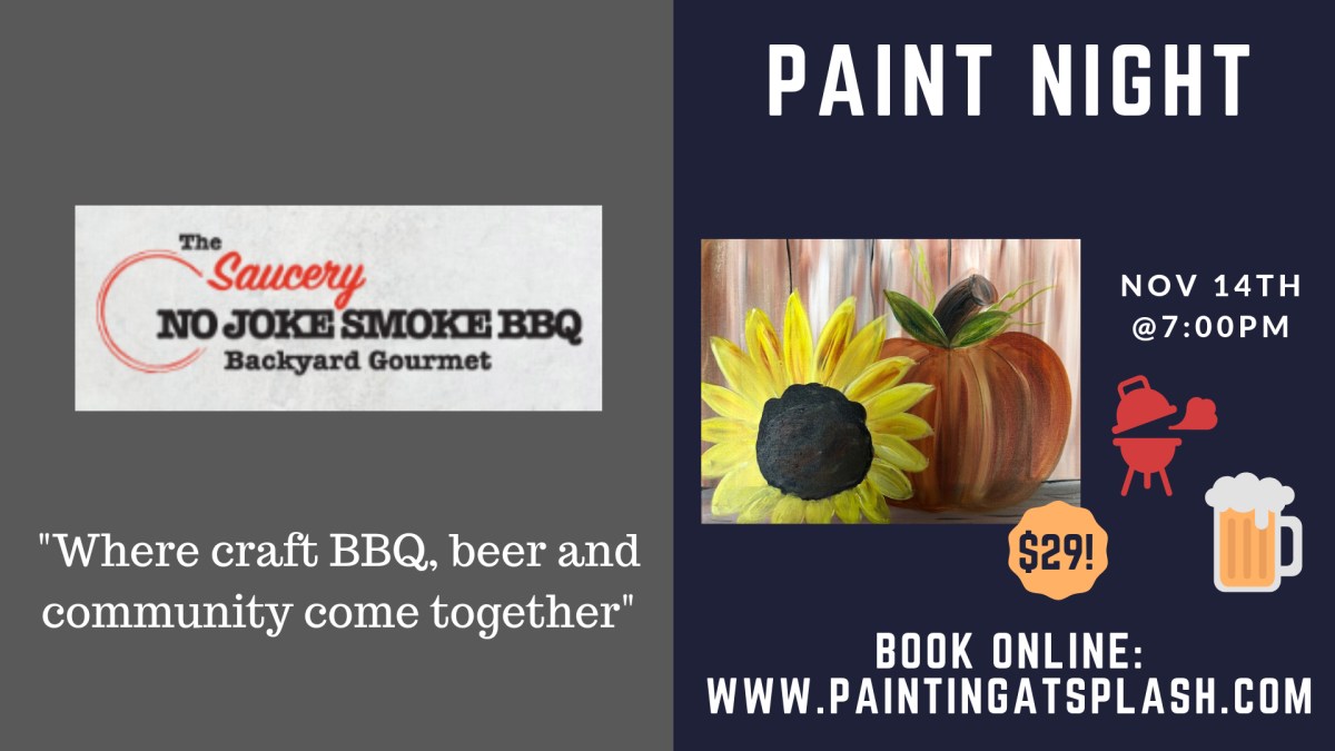 No Joke Smoke BBQ Paint Night w/ Lindsay! ($29) 👍👍👍 Photo