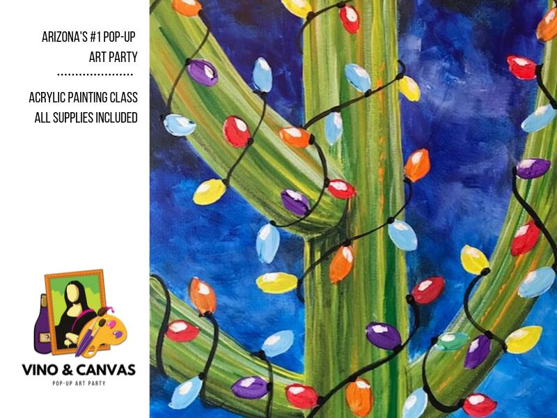 Cactus Lights Acrylic Painting Class