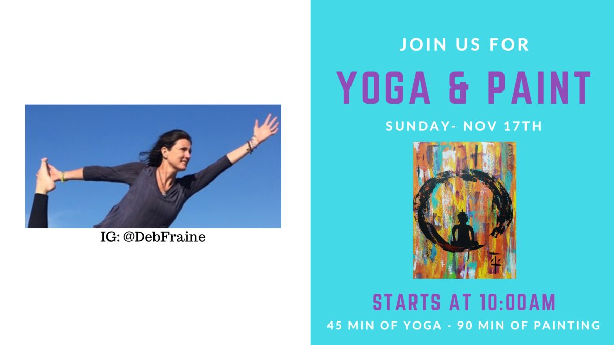 Yoga & Paint with Lindsay and Deb!👍👍👍 Photo