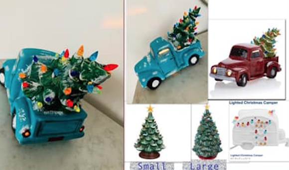 Holiday Ceramic Vintage Truck Camper Small Medium Or Large Tree