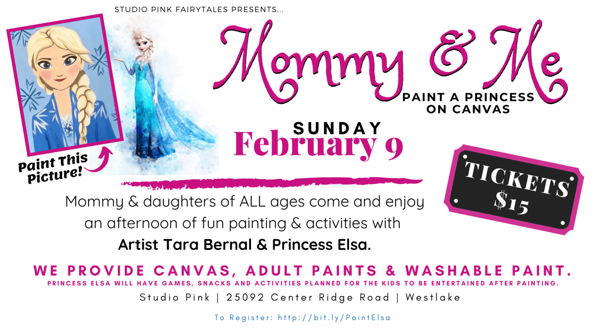 Mommy Me Paint Princess Elsa On Canvas