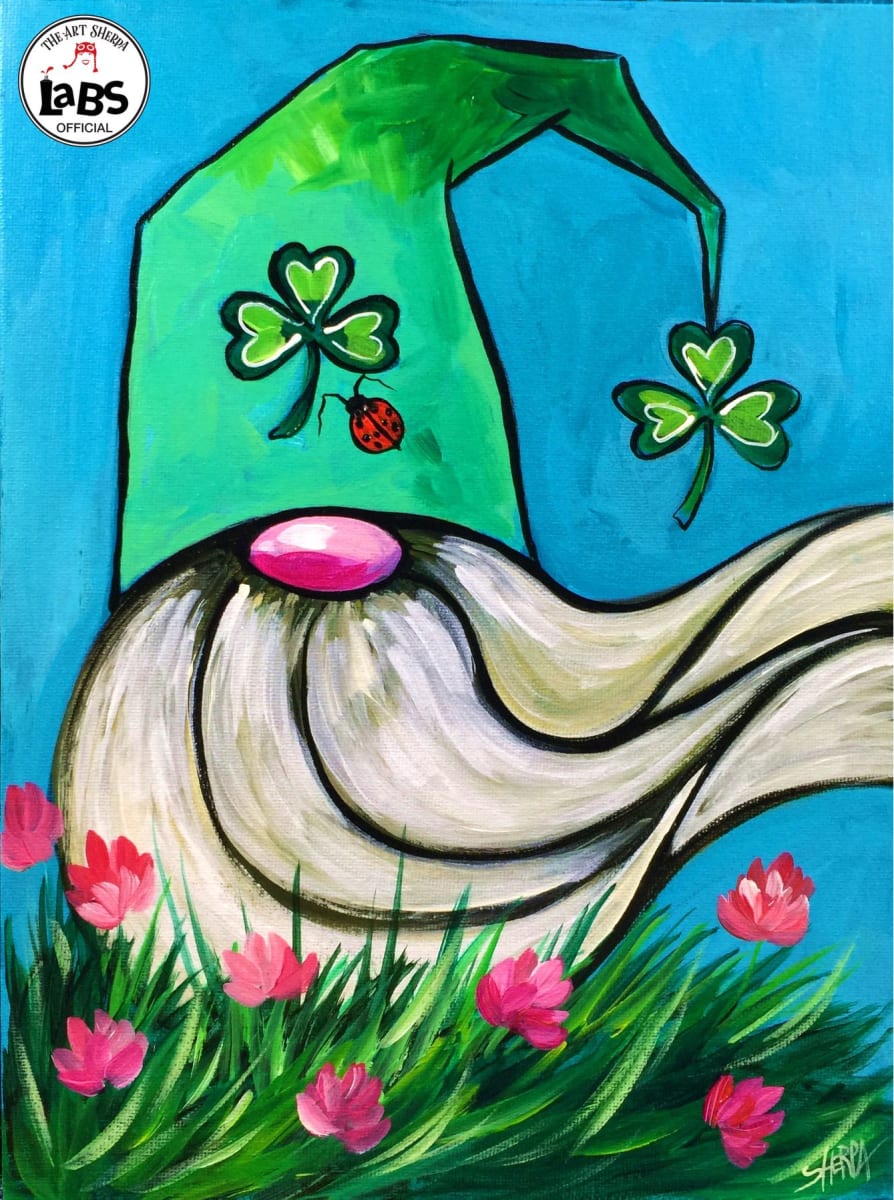 Green Gnome Family Funday Canvas Painting 15