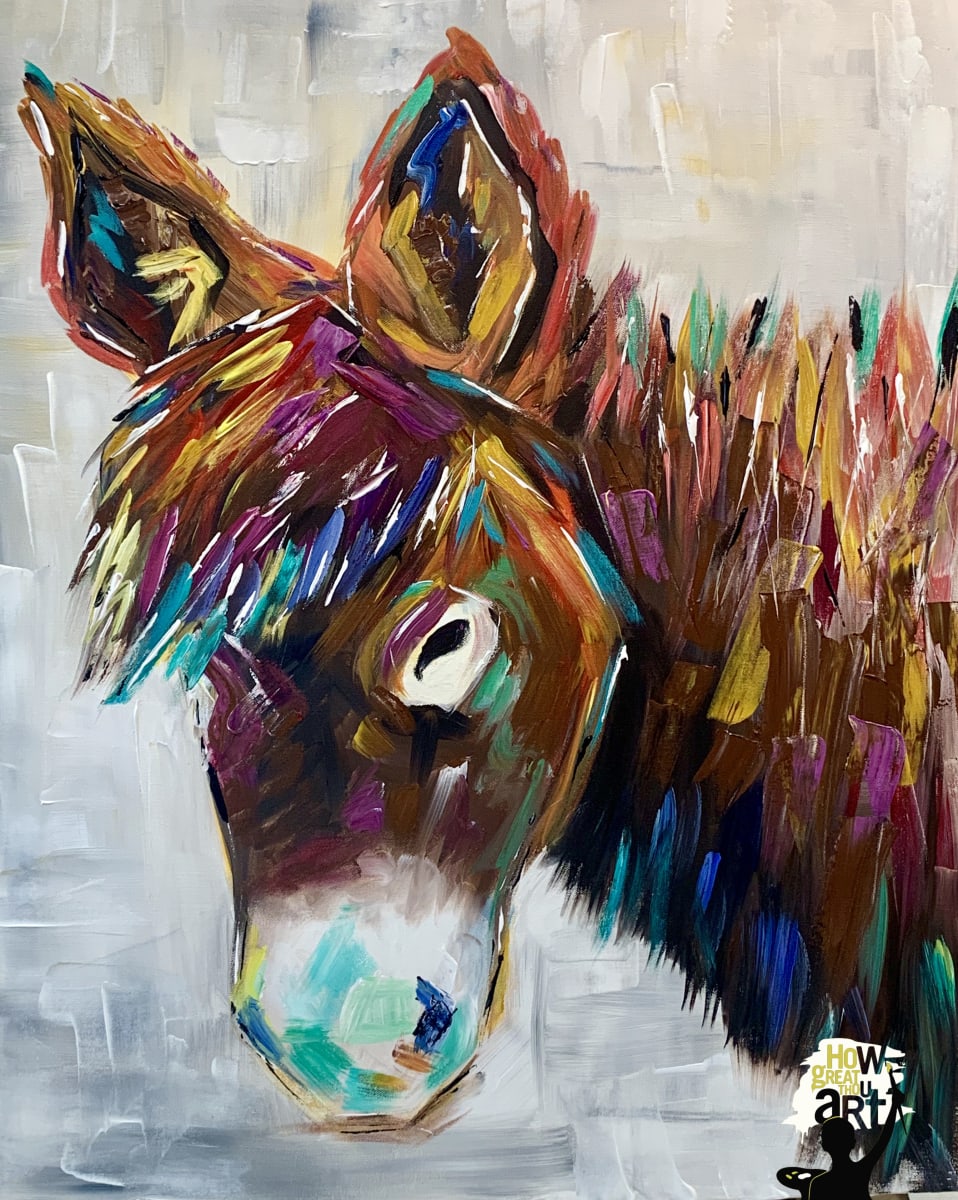 Cancelled Colorful Donkey Big Canvas