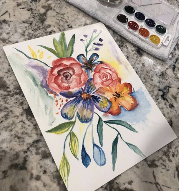 At Home Floral Watercolor Painting Video Only