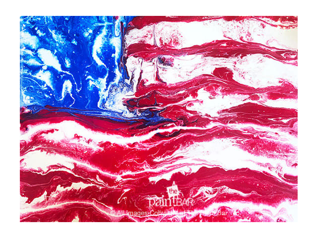 Online Specialty Class Red White And Blue Drip Art New