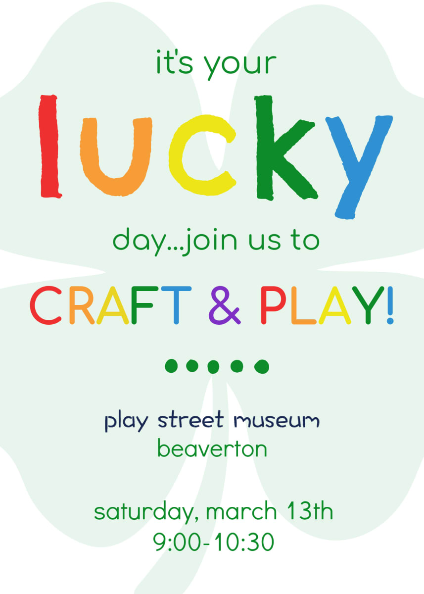St. Patrick's Craft & Play - PLAY STREET BEAVERTON Photo