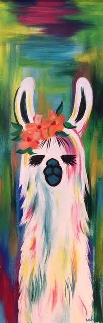 In-Studio and Online: Llama Mama 10x30 Canvas Class with SARAH Photo