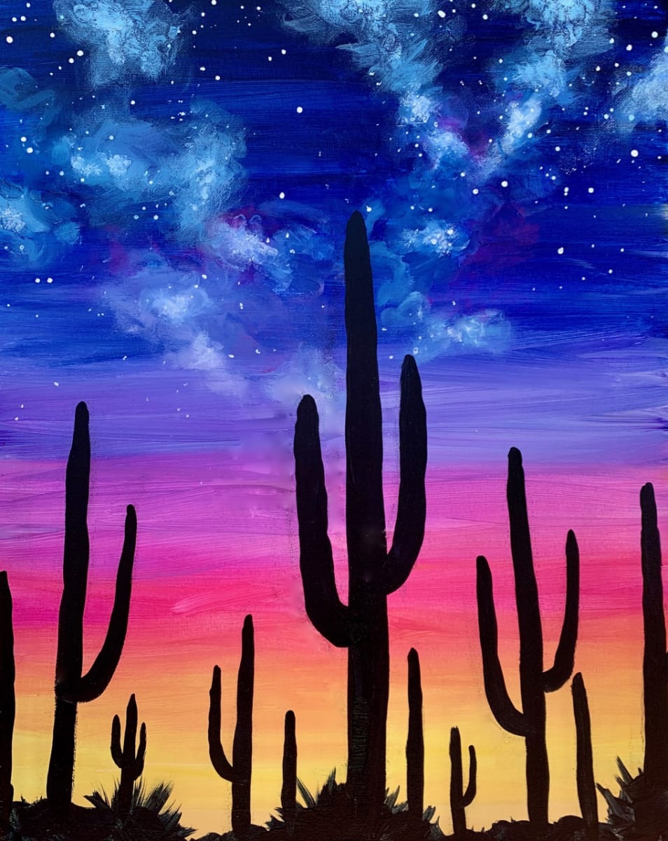 VAN GOGH VINO Sip & Paint (In-Studio) - Evening Desert Photo