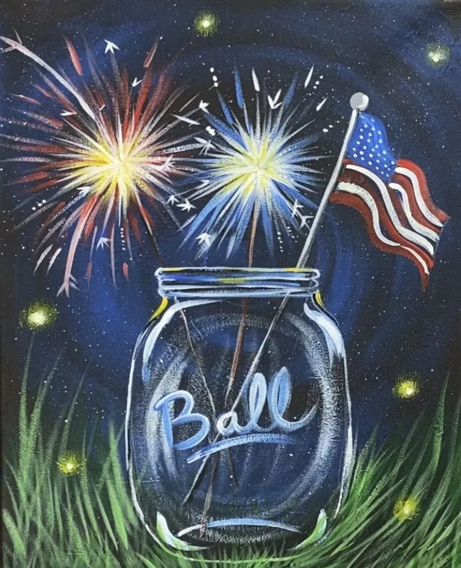 Children's Canvas Class- Fireworks & Sparklers Photo