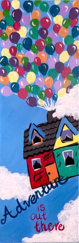 Sangria Sunday: Adventure is Out There with ANNA! 10x30 Canvas Class Photo