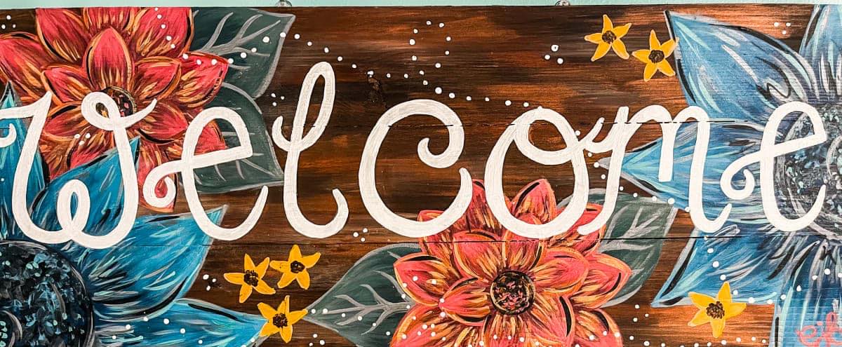 NEW! Metallic Welcome Wood Sign with EMMA Photo