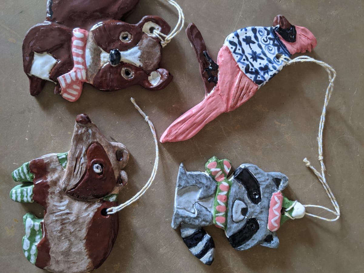 Clay Holiday Animal Ornaments Photo