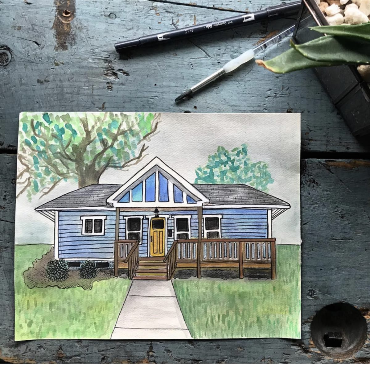 Watercolor Class-Home Sweet Home Photo