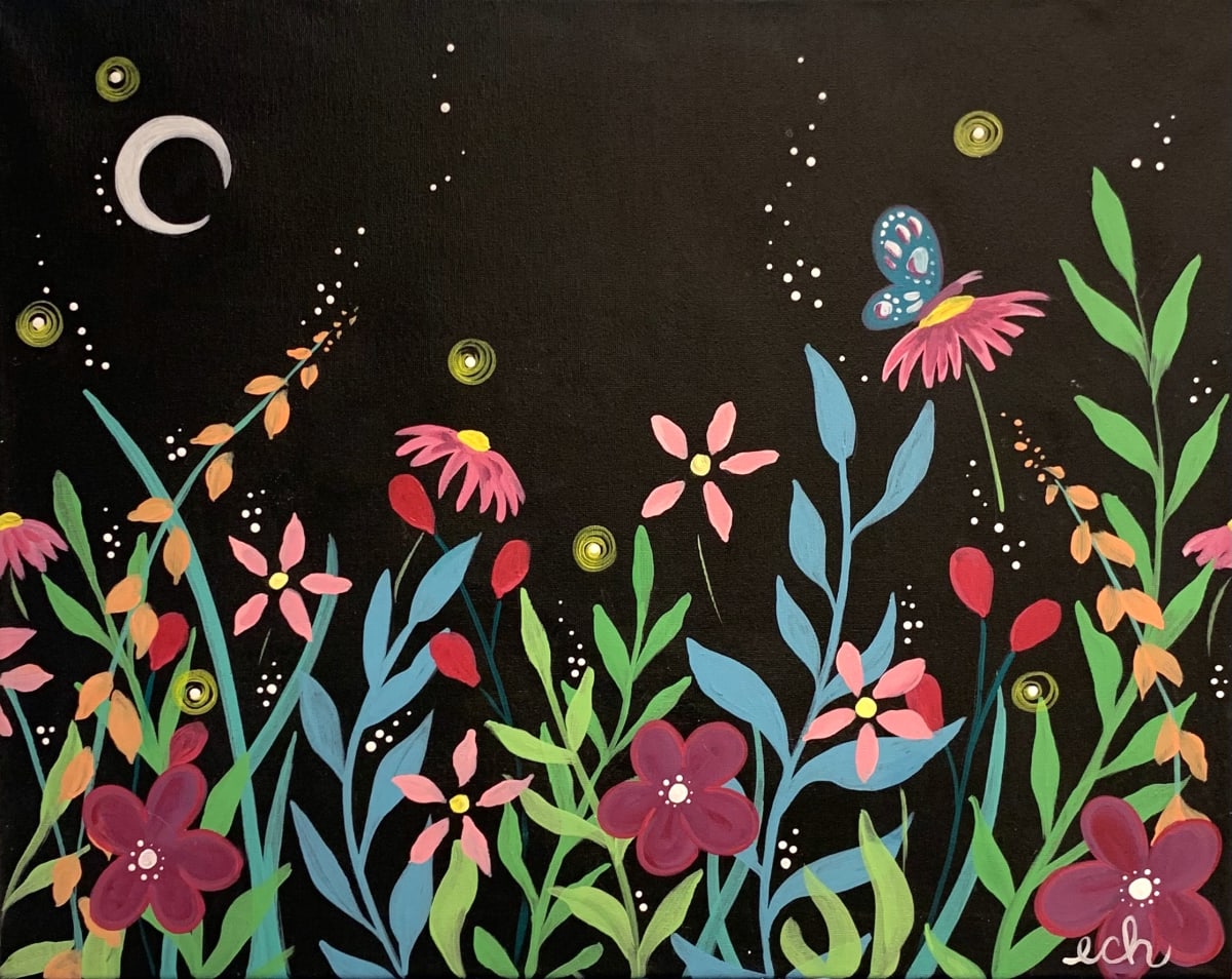 Sangria Saturday: New Painting - Midnight Garden with EMMA Photo