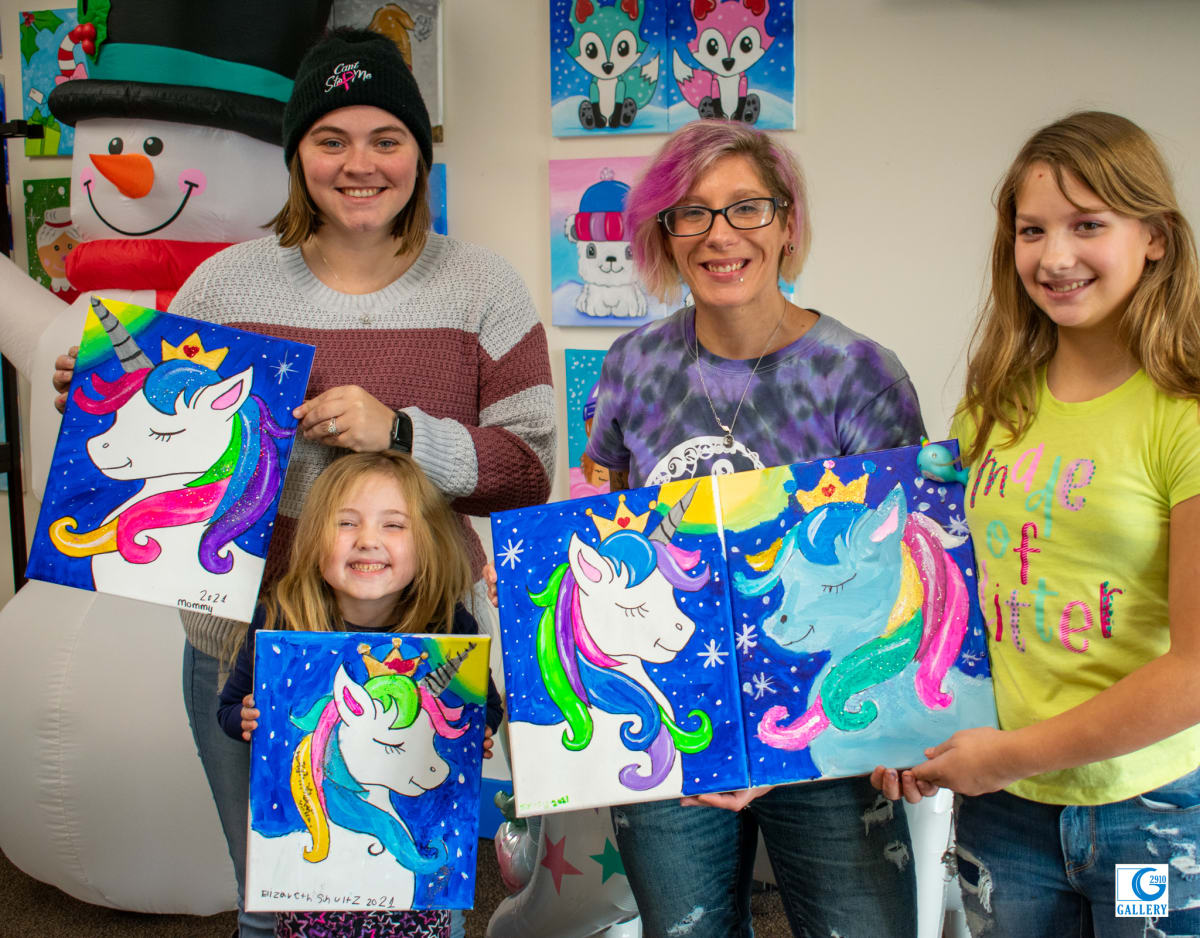 Unicorn Love - Mommy & Me Painting Class Photo