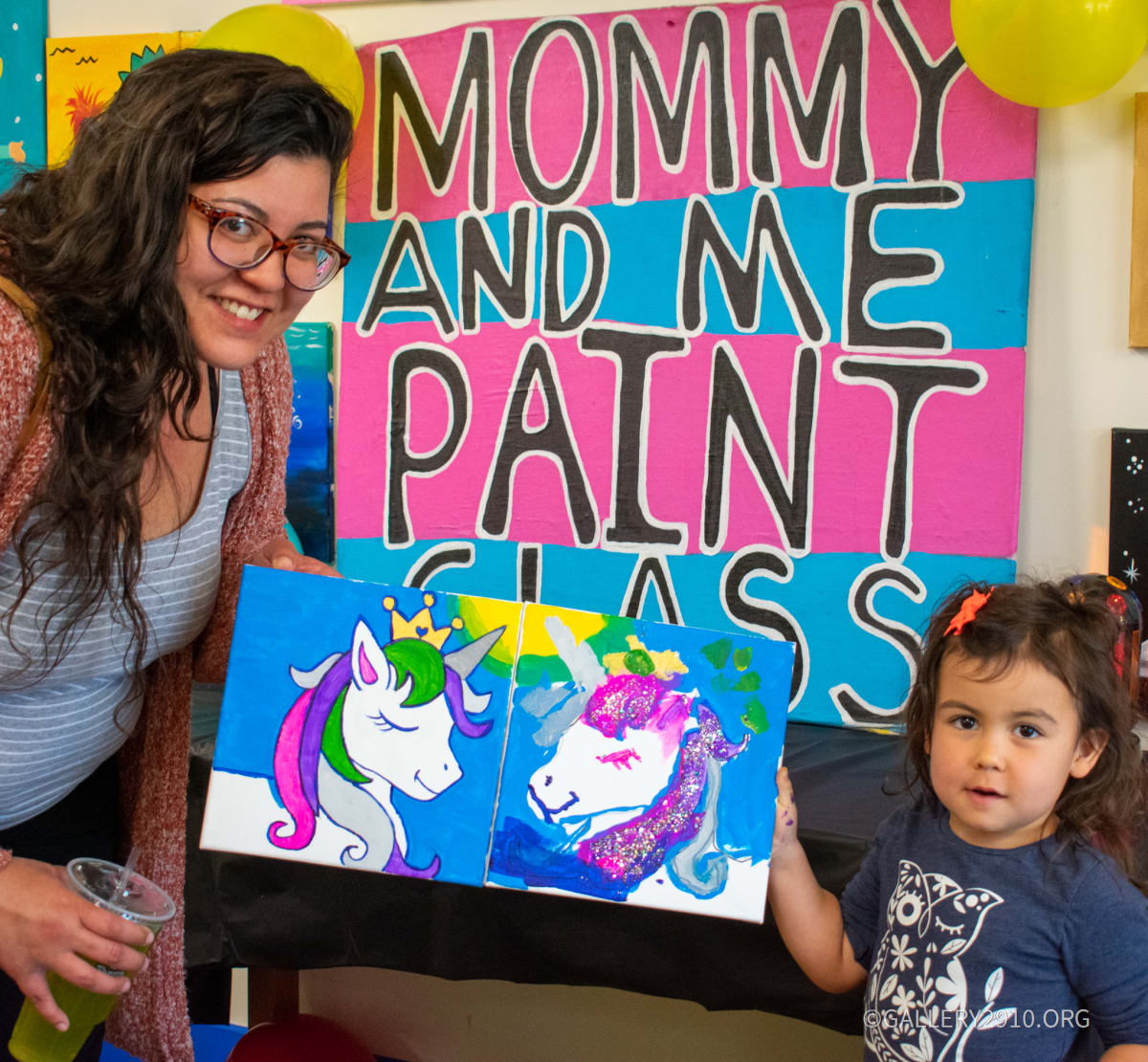 Unicorn Love - Mommy & Me Painting Class Photo