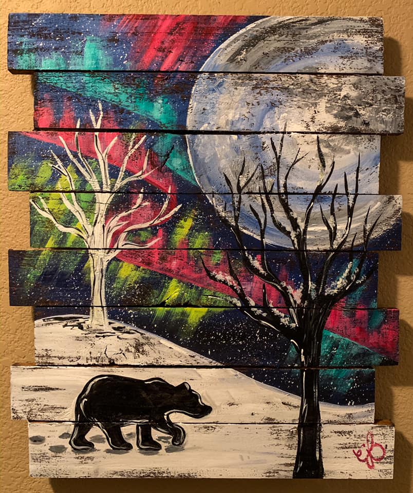 Aurora Wood Panel Class with Sarah Photo