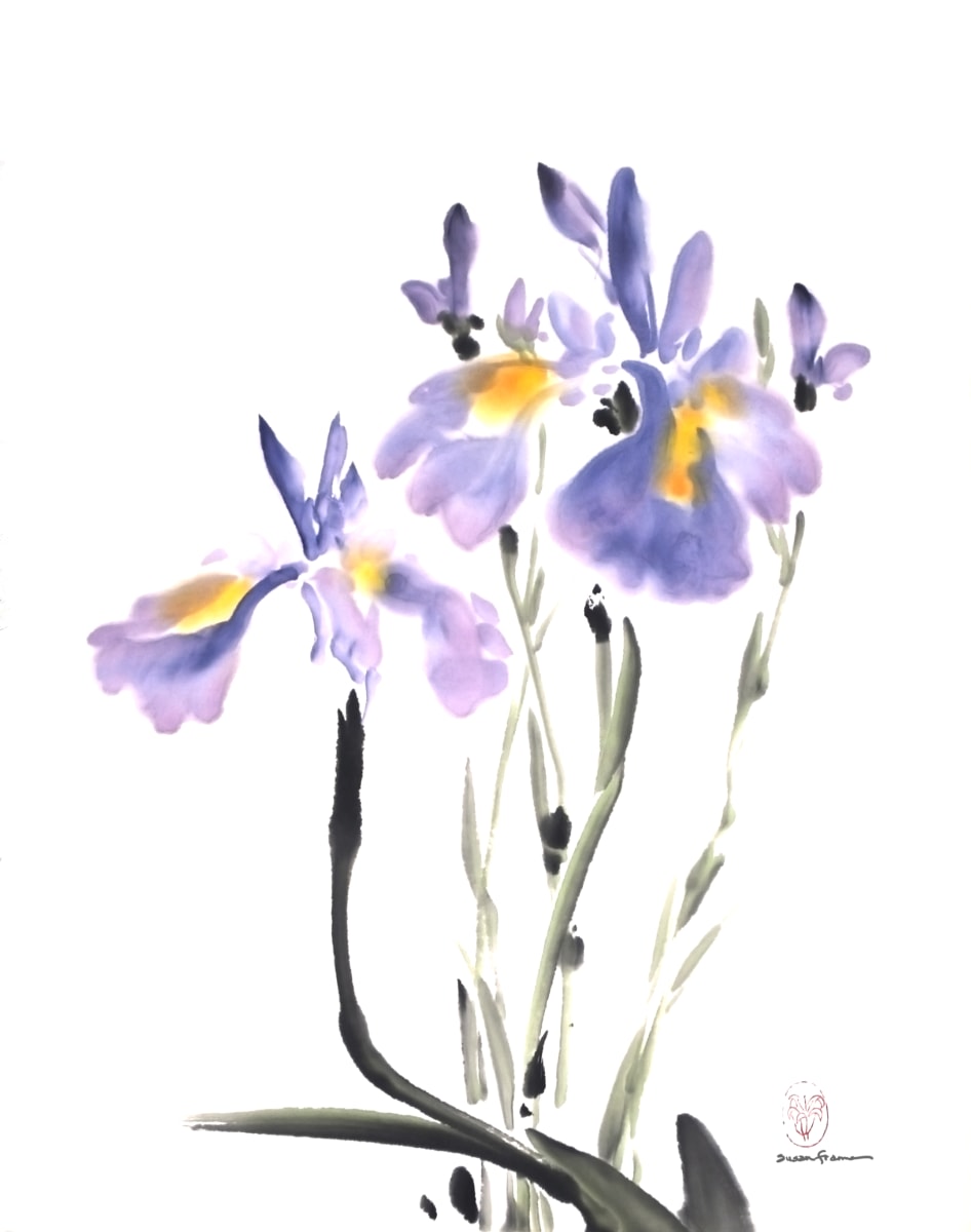 Sumi-e: Irises in Bloom Photo