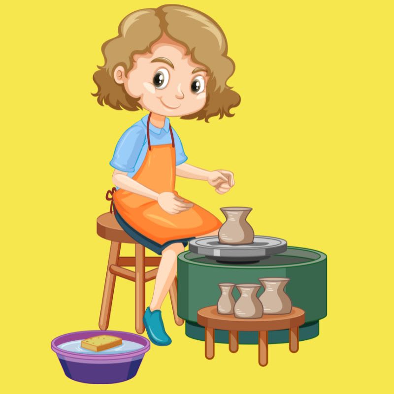 Kid's Pottery Wheel Class Photo