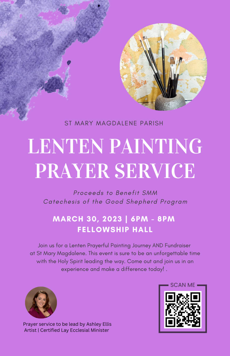 Lenten painting prayer service at st mary magdalene waupaca