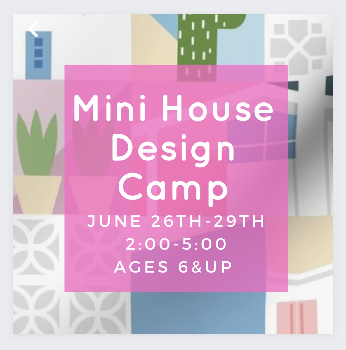 Art Camp "Mini House Design"  June 26-29 Photo