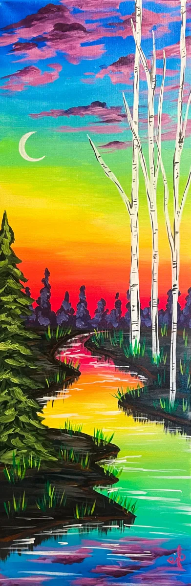 NEW! Dusk in Spring 10x30 canvas class Photo