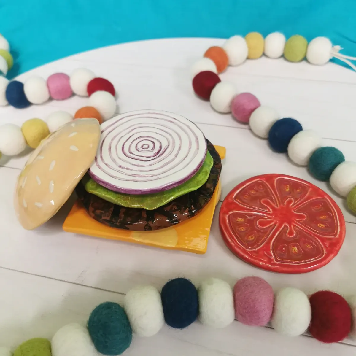 Create with Clay - Burger Coaster Set Photo