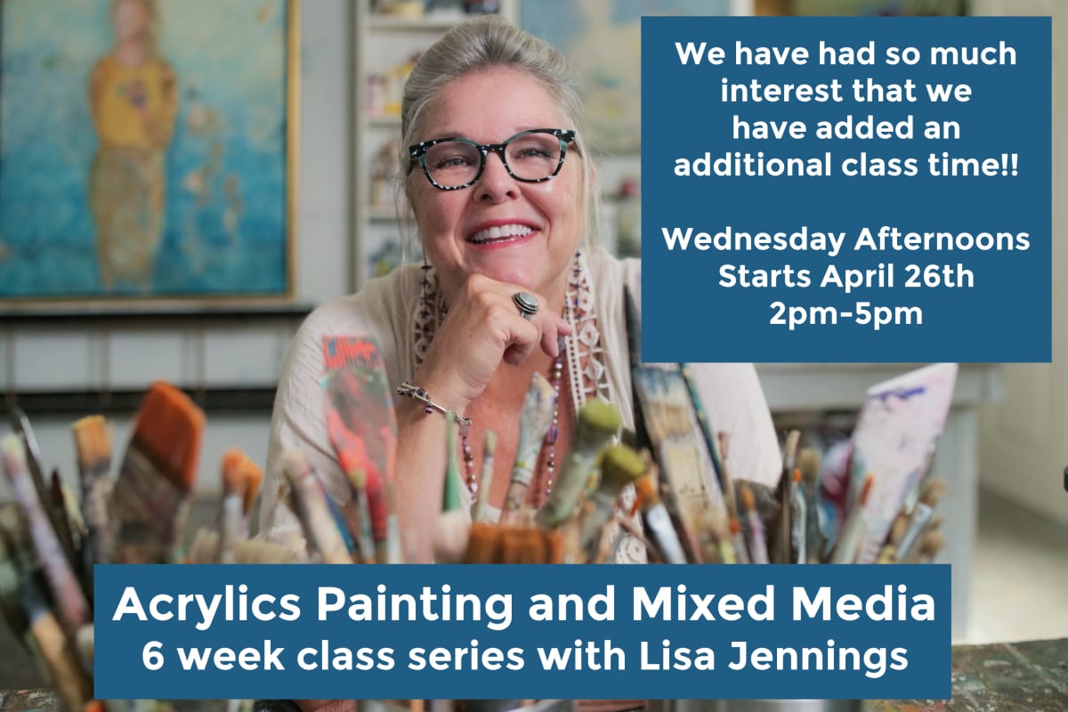 "We added an additional class!" Acrylics Painting and Mixed Media Class Photo