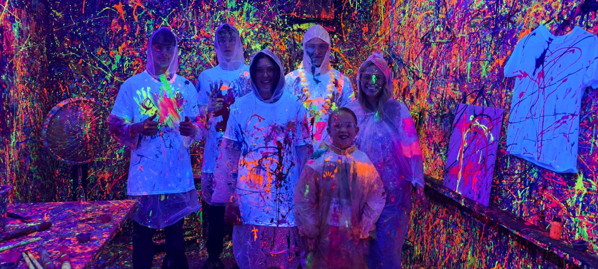 Blacklight Splatter Painting Reservation Photo