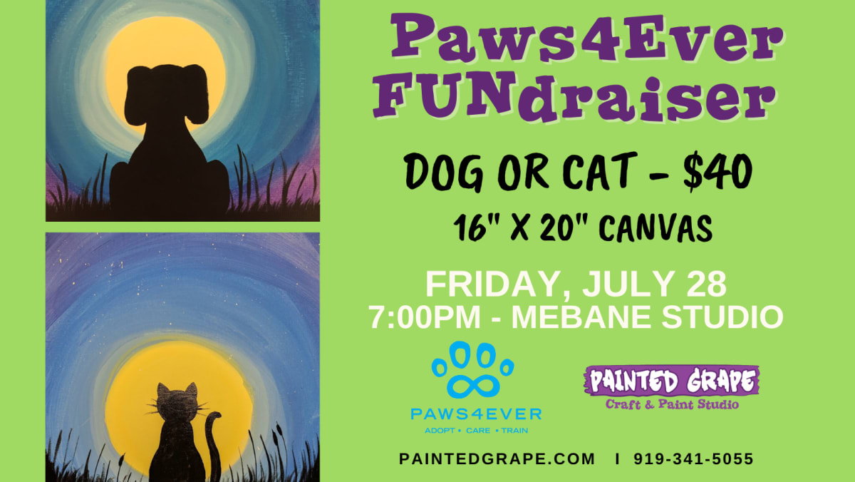 FUNdraiser - Paws4Ever - Dog or Cat - Canvas Paint & Sip Class Photo