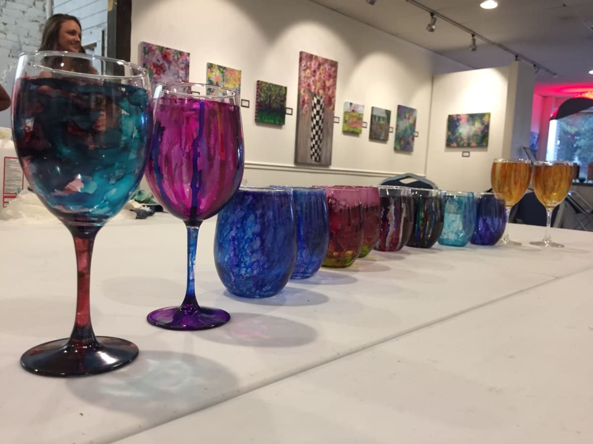 Alcohol Ink Wine Glass Class - Art & Wine Festival Photo