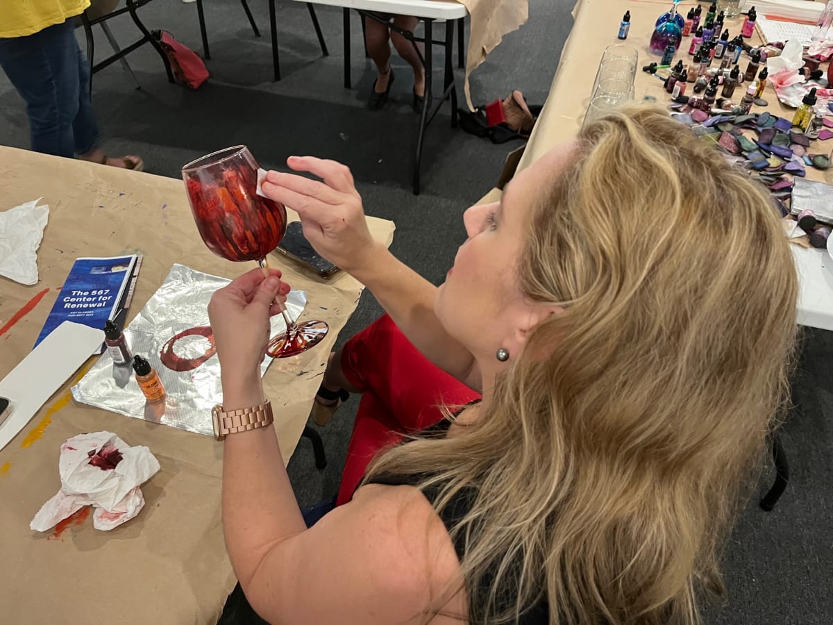 Alcohol Ink Wine Glass Class - Art & Wine Festival Photo