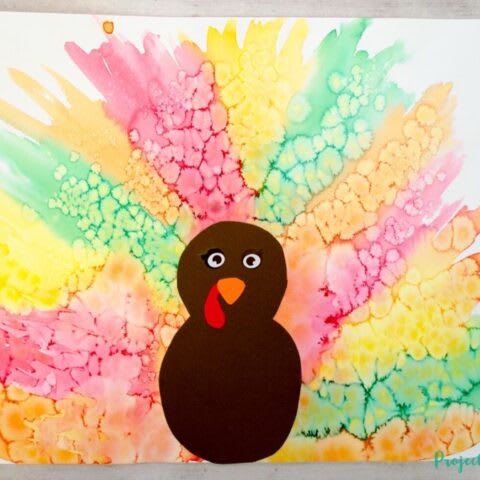 Kid's Watercolor Turkeys Photo