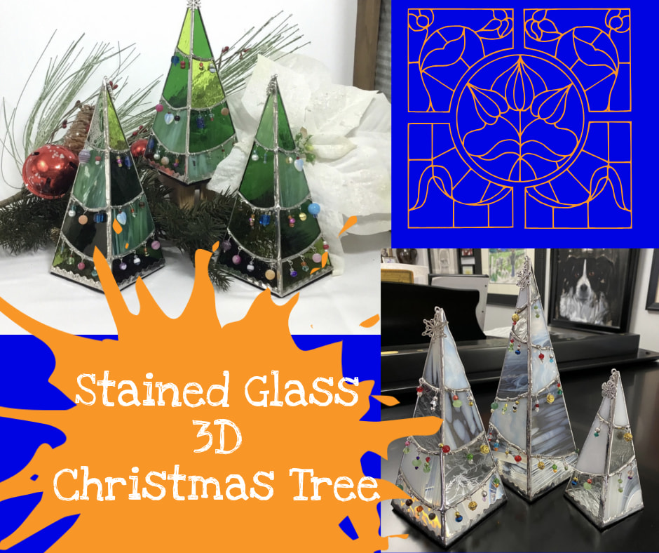 Stained Glass Class - 3D Christmas Tree Tealight/Candle Holder- 2 Sizes available Photo