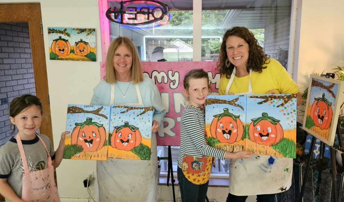 Mommy And Me Painting Class - Pumpkin Snuggles Photo