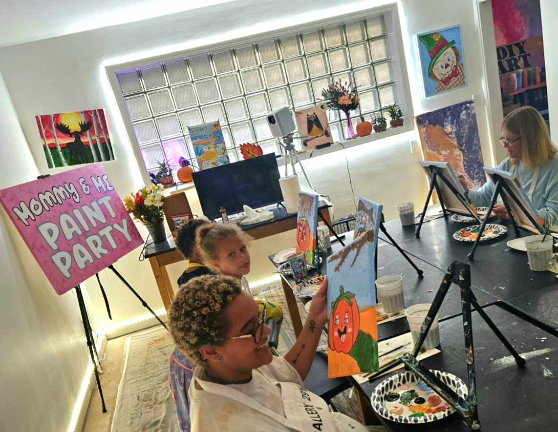 Mommy And Me Painting Class - Pumpkin Snuggles Photo