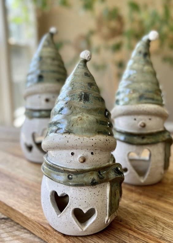 Clay Snowman Lanterns Photo