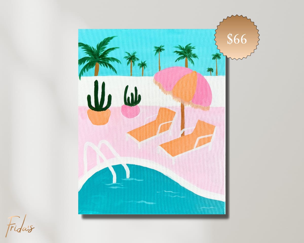 PALM SPRINGS (Travel Series #3) | Frida's Luxe Sip n' Paint Photo