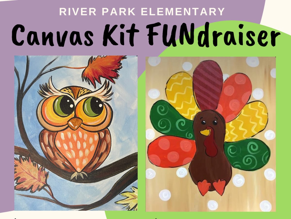 River Park Elementary FUNdraiser -Thanksgiving 2023 - Grape Kids Canvas Kits Photo