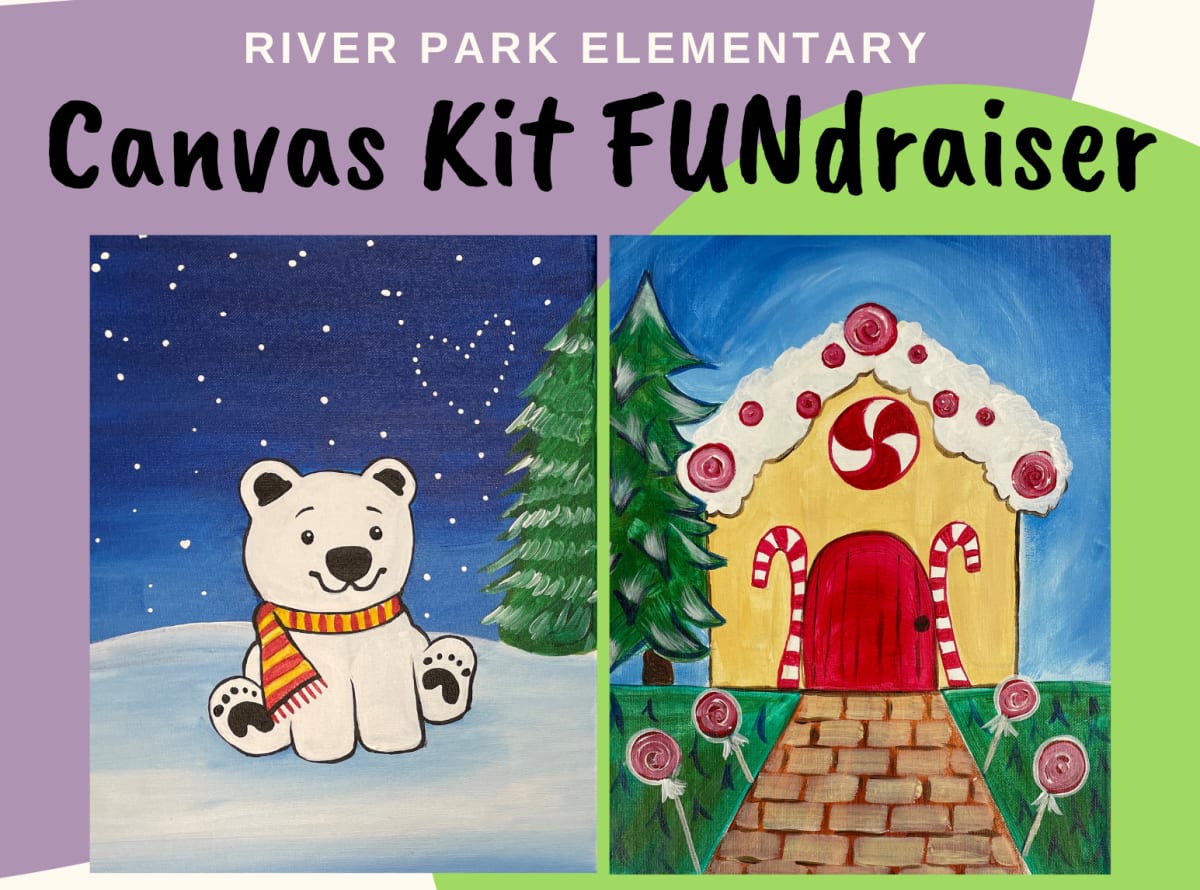 River Park Elementary FUNdraiser - Holiday 2023 - Grape Kids Canvas Kits Photo