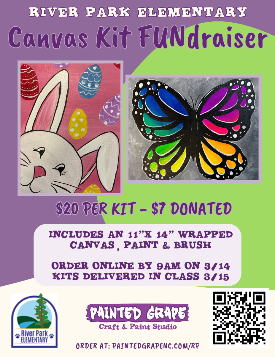 River Park Elementary FUNdraiser - Spring 2024 - Grape Kids Canvas Kits Photo