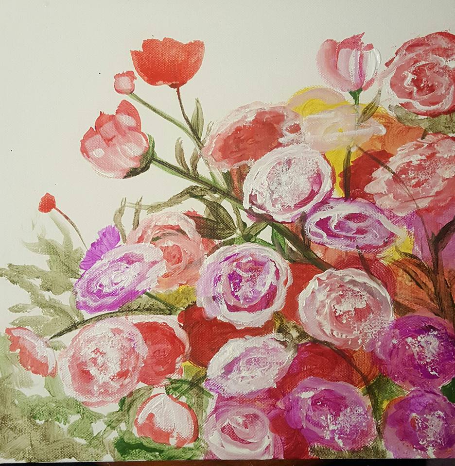 SUNDAY AFTERNOON PAINT PARTY ~ BEAUTIFUL BOUQUET Photo