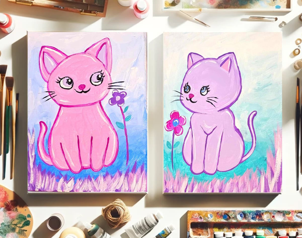 Mommy & Me Painting Class - Whiskers & Wishes Photo